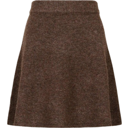 Neo Noir Gisa Knit Skirt - Brown Melange