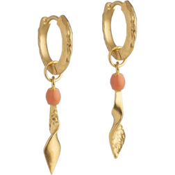 ENAMEL Copenhagen Moa Hoops - Gold/Coral