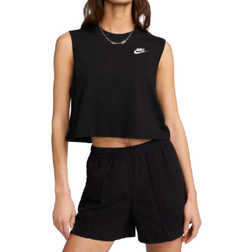 Nike Women's Sportswear Club Sleeveless Cropped Top - Black/White