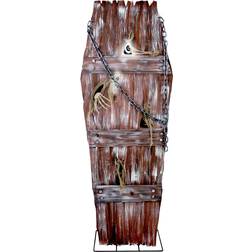 Haunted Hill Farm Party Decorations Lifesize Animated Coffin Prop with Lights and Sound