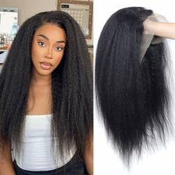 Shein Yaki Straight Lace Front Wigs Human Hair Natural Color x Transparent Pre Plucked With Baby Hair