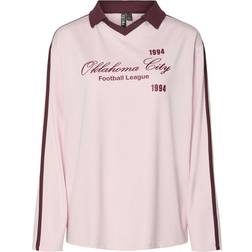 Pieces Feng Ls Oversize Polo - Pink A Boo/Oklahoma City