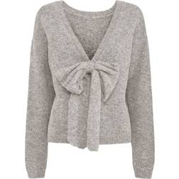 Pieces Allison Ls Bow Reversible Knit Pullover - Dove