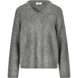 Modström KaneMD V-neck Knit Sweater - Dark Grey Melange