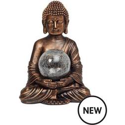 B&Q Solar Powered Colour Changing Led Lights Buddha Garden Ornament - One Size