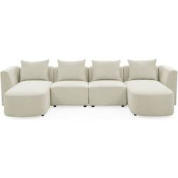Simplie Fun 001F9AED Modular Beige Sofa 117"