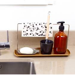 Bosign Leaf Dish Rack with Dishcloth Walnut-Stainless Steel Utensil Holder
