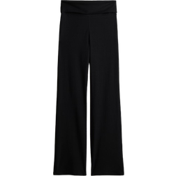 H&M Flared Jersey Trousers - Black