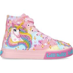 Lelli Kelly Girl's Unicorn Rainbow High-Top Sneakers - Pink