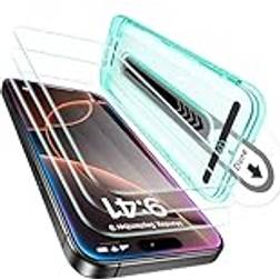 ESR 3-pack för telefon 2024 Pro Max skärmskydd, härdat glasfilm med felfri passform, 2,5D böjda kanter, heltäckande skydd i militärkvalitet, repbeständig