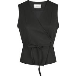 Neo Noir Samara Twill Wrap Waistcoat - Black