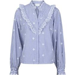 Neo Noir Degas Stripe Blouse - Blue