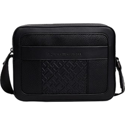 Tommy Hilfiger Monogram Pebble Grain Reporter Bag - Black