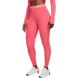 NIKE Pro Women's Mid-Rise Mesh-Paneled Leggings - Aster Pink/Pinksicle/White