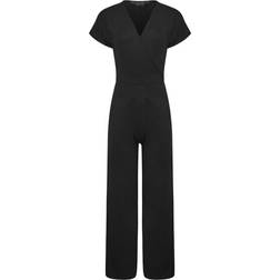 PixieGirl Wide Leg Wrap Jumpsuit - Black