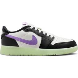 Nike Air Jordan 1 Retro Low GS - Black/Volt Tint/Summit White/Black Raspberry