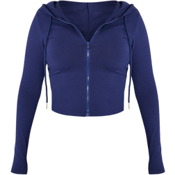 PrettyLittleThing Shape Sculpted Zip Through Hoodie - Navy