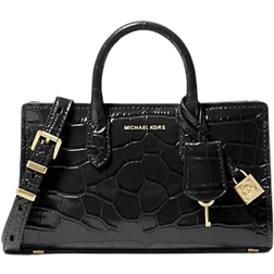 Michael Kors Scarlett Extra Small Crocodile Embossed Leather Crossbody Bag - Black