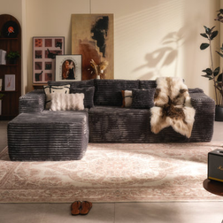 Ebern Designs Fontanez Gray Sofa 104.3" 5 Seater