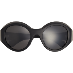 Moncler Futuro Unisex Oval Sunglasses - Matte Black