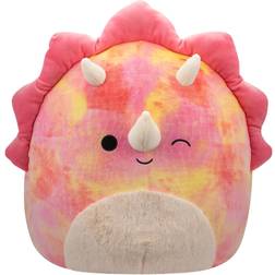 Squishmallows Trinity the Winking Pink Tie Dye Triceratops with Fuzzy Belly 40cm