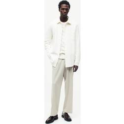 H&M Men White Regular Fit Textured shirt