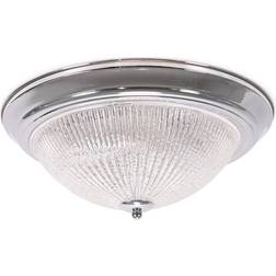 ValueLights ValueLights Mossley Clear Ribbed Glass 15 x 38.5 x 38.5 cm Ceiling Flush Light