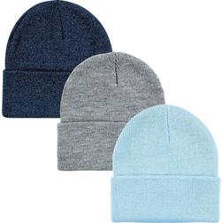 Hudson Knit Cuffed Beanie 3-pack - Light Blue