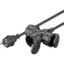 Goobay Base Múltiple 25 m 3 Salidas AC Exterior Negro