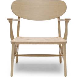 Carl Hansen & Søn CH22 Soaped Oak Natural Braided Paper Cord Loungestol