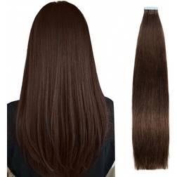Shein Tape In Hair Extensions Human Hair Dark Brown Inch Seamless Double Sided
