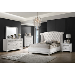 Coaster Barzini Eastern King Bedroom Set White 300843KE-S5