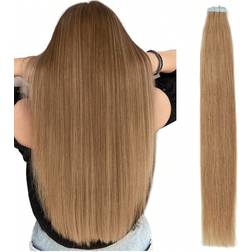 Shein Tape In Hair Extensions Human Hair Color Caramel Brown Inch Seamless Double Sided