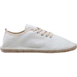 Shein Men & Women Canvas Loafers Rope Sole Casual Slip-On Flats, Striped Woven Non-Slip Fisherman Shoes, Unisex Solid Color Lace-Up Espadrilles (For Wide Feet, Please Order One Size Up)