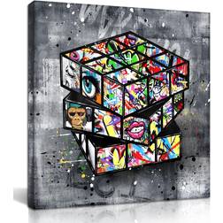 SIXTTART Banksy Street Graffiti Multi Wall Decor 35.6x35.6cm