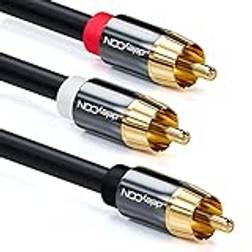 DeleyCON 3,0m Subwooferkabel Cinch RCA Y-Kabel Digital Koaxialkabel Cinch-Kontakt Till 2x Cinch-Kontakt 3m