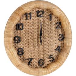 Romimex Wicker Brown Wall Clock 36cm