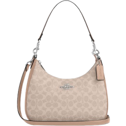 Coach Teri Hobo Bag In Signature Canvas - Silver/Sand/Taupe