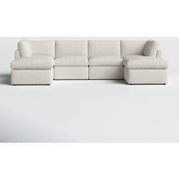 Wade Logan Annai 129 Reversible Modular Beige Corduroy Sofa 129" 6 Seater