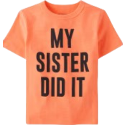 The Children's Place Boy's My Sister Did It Graphic Tee - S/D Neon Orange(3047808-339W)