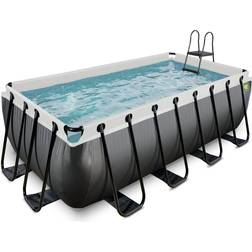 Exit Toys Svart Leather Pool 400X200X122Cm Med Filterpump Svart