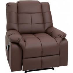 Homcom Massagefåtölj med Fotstöd, Lutningsfunktion Brun Läder 94 x 99 x 99 cm