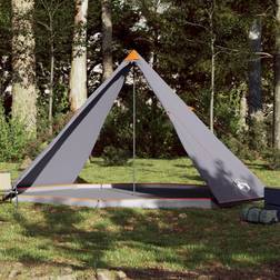 vidaXL Family Tent Tipi 8-Person Patio Camping Tent Grey and Orange Waterproof