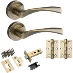 Designer Levers Marvel Lever On Rose Door Handle - Antique Brass