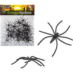 Party Decorations Creepy Spiders Black 40-pack