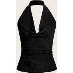 Shein Solid Backless Halter Top For Summer