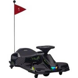 Homcom HOMCOM 12V Kids Electric Go Kart with LED Lights and Music Black, black
