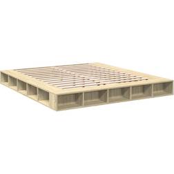 vidaXL Sengestel 200x200 cm Konstrueret Træ Sonoma-eg Sengeramme