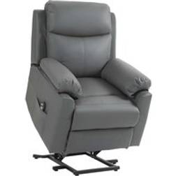 Homcom Faux Leather 70 Degree Electric Riser Recliner Chair Grey Armchair
