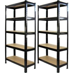 MonsterShop T-Rax Heavy Duty Black 75 cm 2 Pack Shelving System 75x75cm
